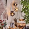 Koyoto Kogellampje, Wandlamp Amber, Duidelijk, Rookkleurig, 3-lichts