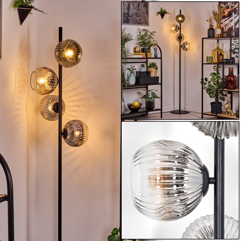 Ripoll Staande lamp Chroom, Duidelijk, Rookkleurig, 4-lichts main product photo