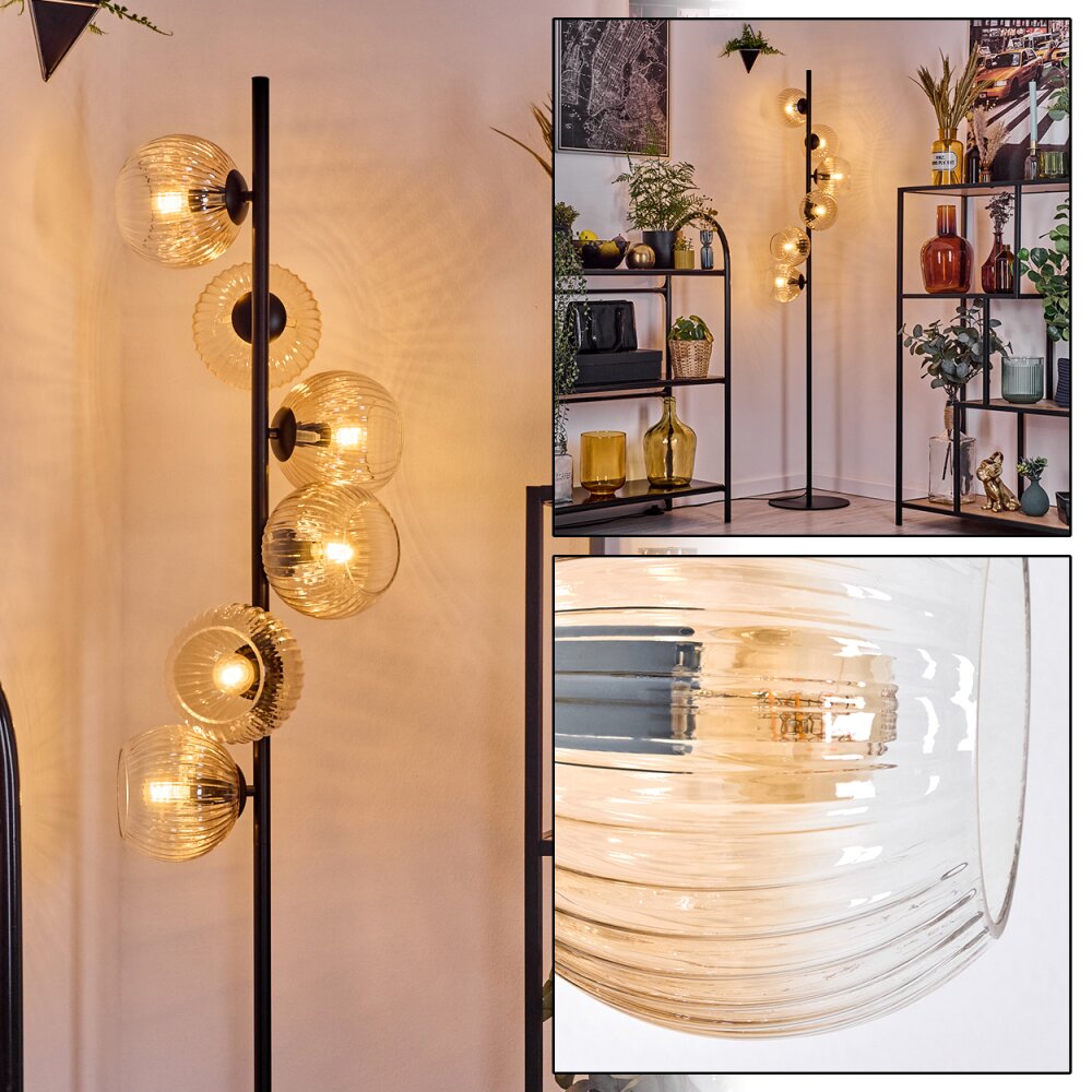 Koyoto Staande lamp 31 cm Amber, Duidelijk, 6-lichts main product photo