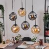Gastor Hanglamp, Kogellampje, Hanglamp Amber, Rookkleurig, 6-lichts