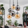 Gastor Hanglamp, Kogellampje, Hanglamp Amber, Rookkleurig, 6-lichts