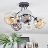 Ripoll Plafondlamp, Kogellampje Amber, Duidelijk, Rookkleurig, 5-lichts