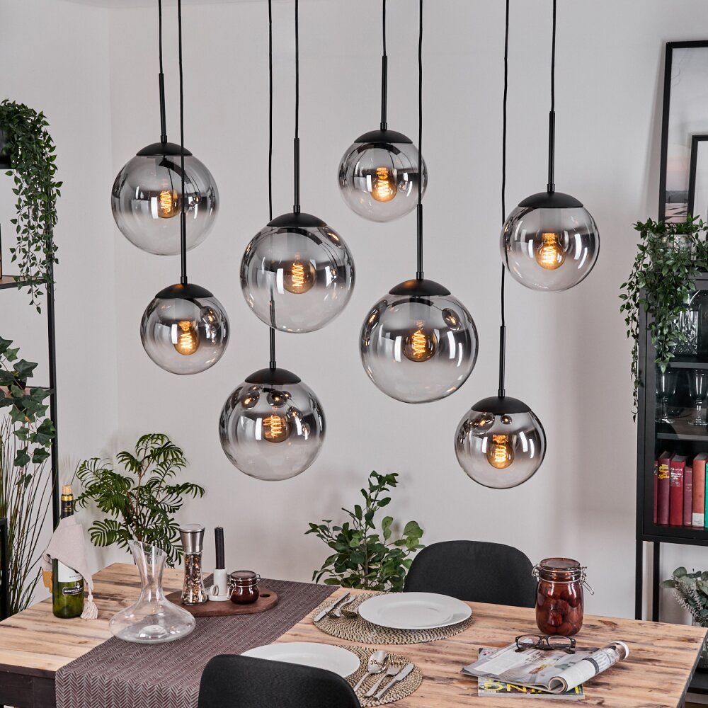 Gastor Hanglamp, Kogellampje, Hanglamp Duidelijk, Rookkleurig, 8-lichts main product photo
