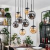 Gastor Hanglamp, Kogellampje, Hanglamp Amber, Rookkleurig, 8-lichts Gastor Hanglamp, Kogellampje, Hanglamp Amber, Rookkleurig, 8-lichts
