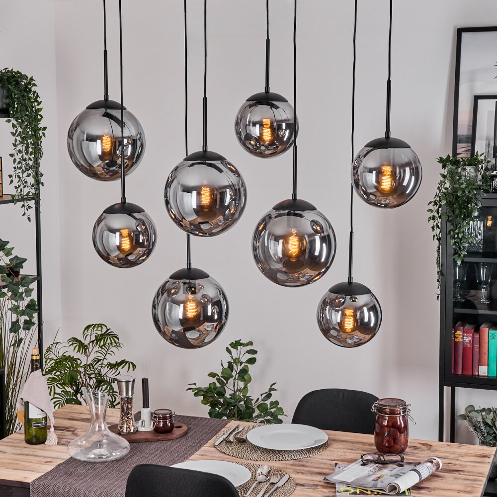 Gastor Hanglamp, Kogellampje, Hanglamp Rookkleurig, 8-lichts main product photo