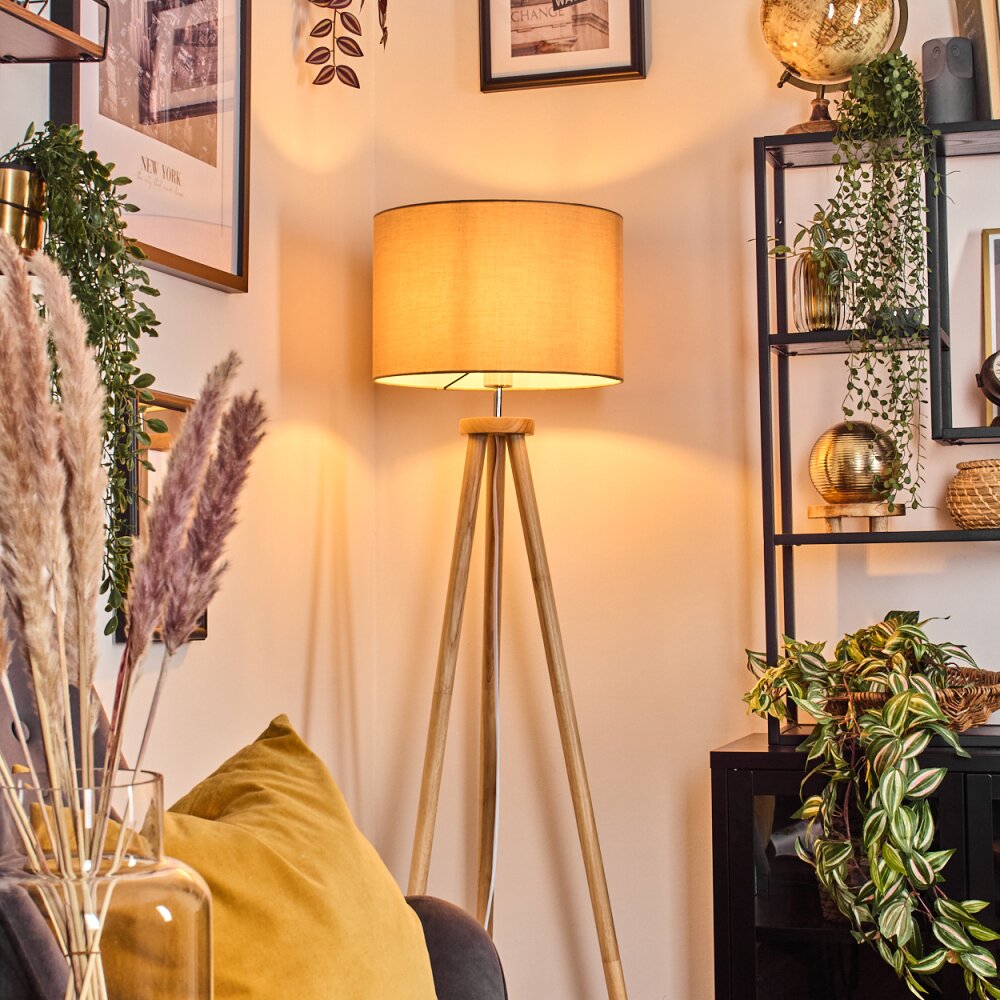 Soungou Staande lamp Chroom, Natuurlijke kleuren, 1-licht
