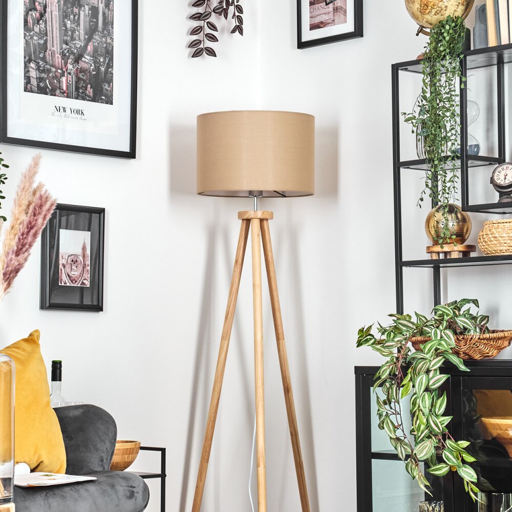 Soungou Staande lamp Chroom, Natuurlijke kleuren, 1-licht