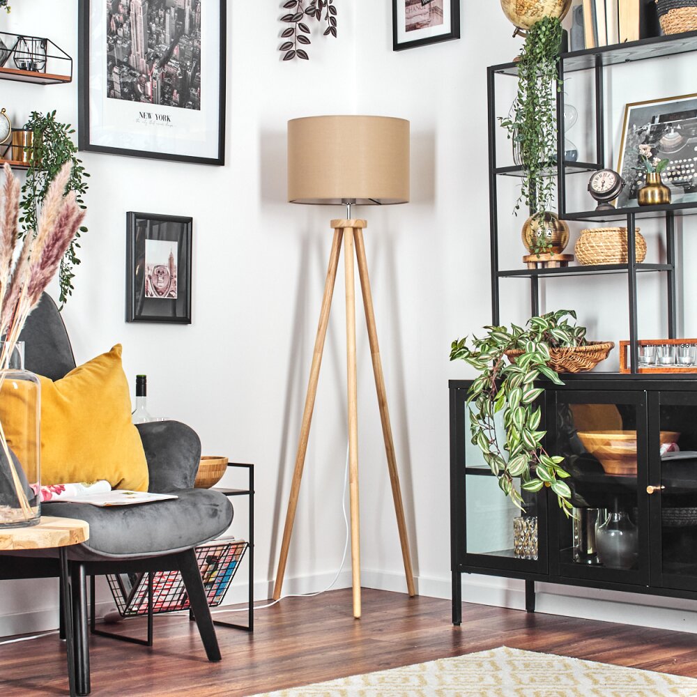 Soungou Staande lamp Chroom, Natuurlijke kleuren, 1-licht