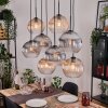Koyoto Hanglamp, Kogellampje, Hanglamp Natuurlijke kleuren, Zwart, 8-lichts