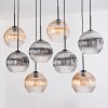 Koyoto Hanglamp, Kogellampje, Hanglamp Natuurlijke kleuren, Zwart, 8-lichts