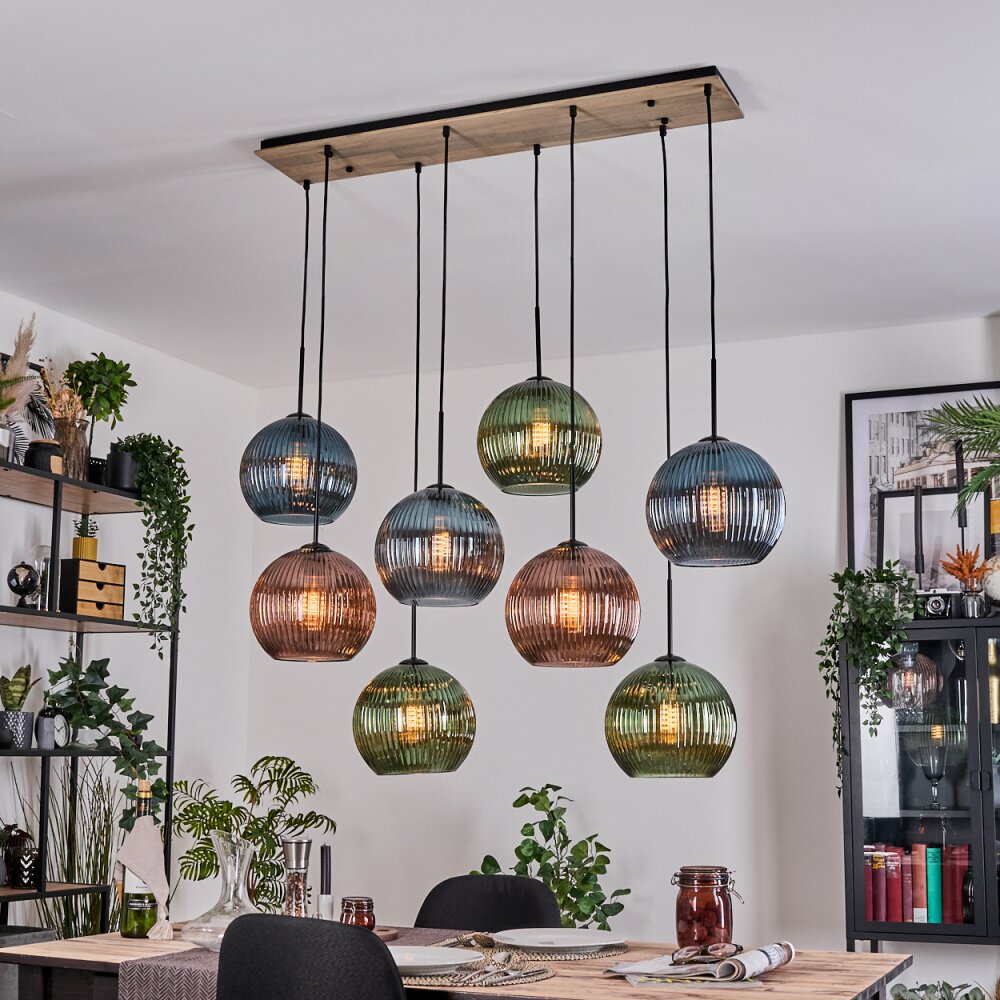Koyoto Hanglamp, Kogellampje, Hanglamp Natuurlijke kleuren, Zwart, 8-lichts main product photo