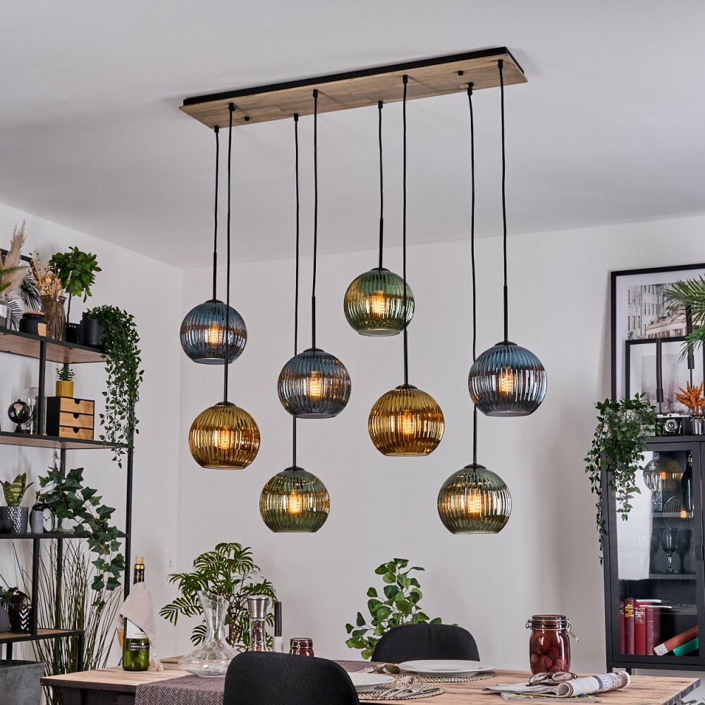 Koyoto Hanglamp, Kogellampje, Hanglamp Natuurlijke kleuren, Zwart, 8-lichts main product photo