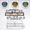 Koyoto Hanglamp, Kogellampje, Hanglamp Natuurlijke kleuren, Zwart, 8-lichts