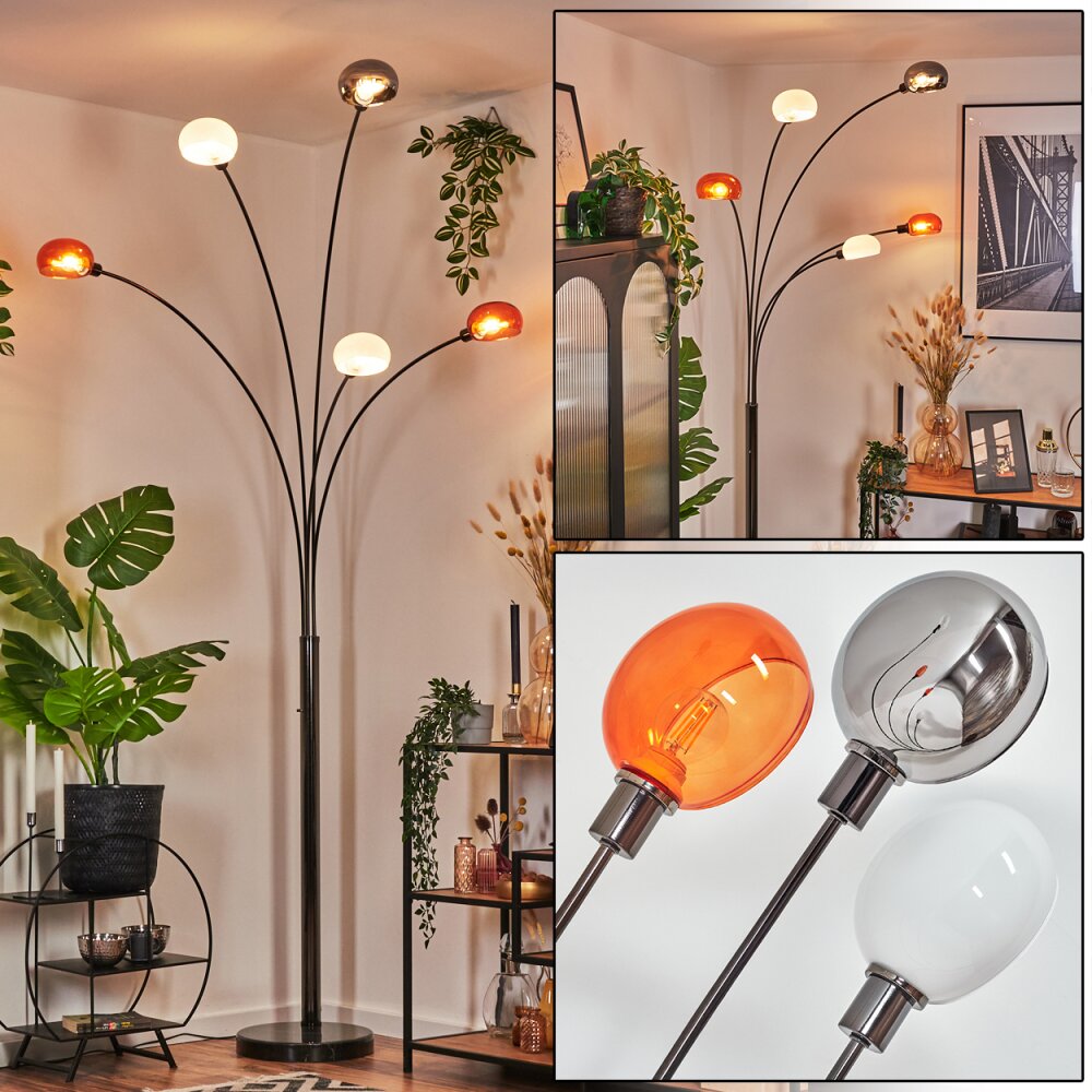 Nikkala Staande lamp Chroom, Zwart, 5-lichts main product photo