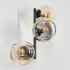 Koyoto Kogellampje, Wandlamp Amber, Duidelijk, Rookkleurig, 3-lichts