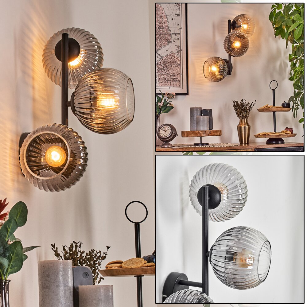Koyoto Kogellampje, Wandlamp Duidelijk, Rookkleurig, 3-lichts main product photo