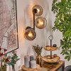 Koyoto Kogellampje, Wandlamp Duidelijk, Rookkleurig, 3-lichts