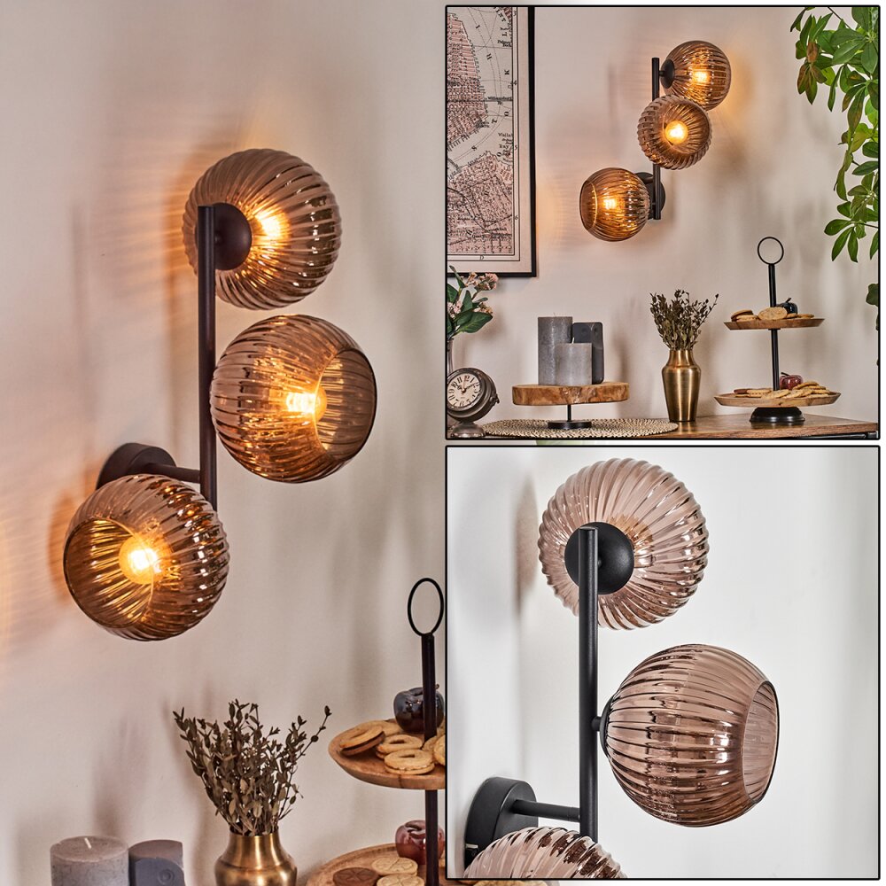 Koyoto Kogellampje, Wandlamp Koperkleurig, 3-lichts main product photo