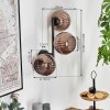 Koyoto Kogellampje, Wandlamp Koperkleurig, 3-lichts