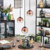 Koyoto Hanglamp, Kogellampje, Cluster hanglamp 30 cm Duidelijk, Koperkleurig, 3-lichts
