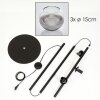 Koyoto Staande lamp 31 cm Chroom, Duidelijk, Rookkleurig, 3-lichts