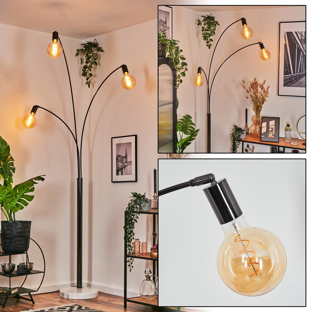 Codecro Staande lamp Chroom, Zwart, Wit, 3-lichts main product photo