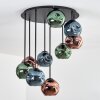 Ripoll Plafondlamp, Kogellampje Blauw, Groen, Koperkleurig, 9-lichts