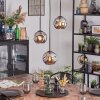 Ripoll Hanglamp, Kogellampje, Cluster hanglamp Chroom, Rookkleurig, 3-lichts