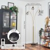 Yaak Staande lamp Messing, Zwart, 3-lichts