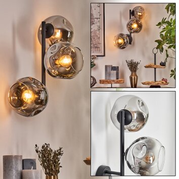 Ripoll Kogellampje, Wandlamp Chroom, Duidelijk, Rookkleurig, 3-lichts Ripoll Kogellampje, Wandlamp Chroom, Duidelijk, Rookkleurig, 3-lichts