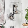 Ripoll Kogellampje, Wandlamp Duidelijk, Rookkleurig, 3-lichts