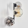 Ripoll Kogellampje, Wandlamp Amber, Duidelijk, Rookkleurig, 3-lichts