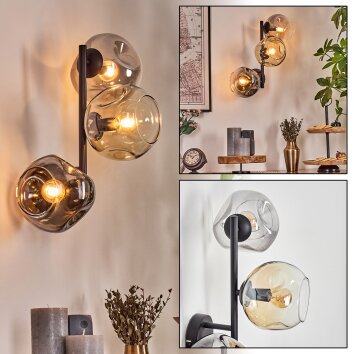 Ripoll Kogellampje, Wandlamp Amber, Duidelijk, Rookkleurig, 3-lichts Ripoll Kogellampje, Wandlamp Amber, Duidelijk, Rookkleurig, 3-lichts