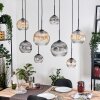 Ripoll Hanglamp, Kogellampje, Hanglamp Natuurlijke kleuren, Zwart, 8-lichts