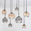 Ripoll Hanglamp, Kogellampje, Hanglamp Natuurlijke kleuren, Zwart, 8-lichts
