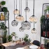 Ripoll Hanglamp, Kogellampje, Hanglamp Natuurlijke kleuren, Zwart, 8-lichts