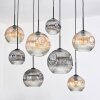 Ripoll Hanglamp, Kogellampje, Hanglamp Natuurlijke kleuren, Zwart, 8-lichts