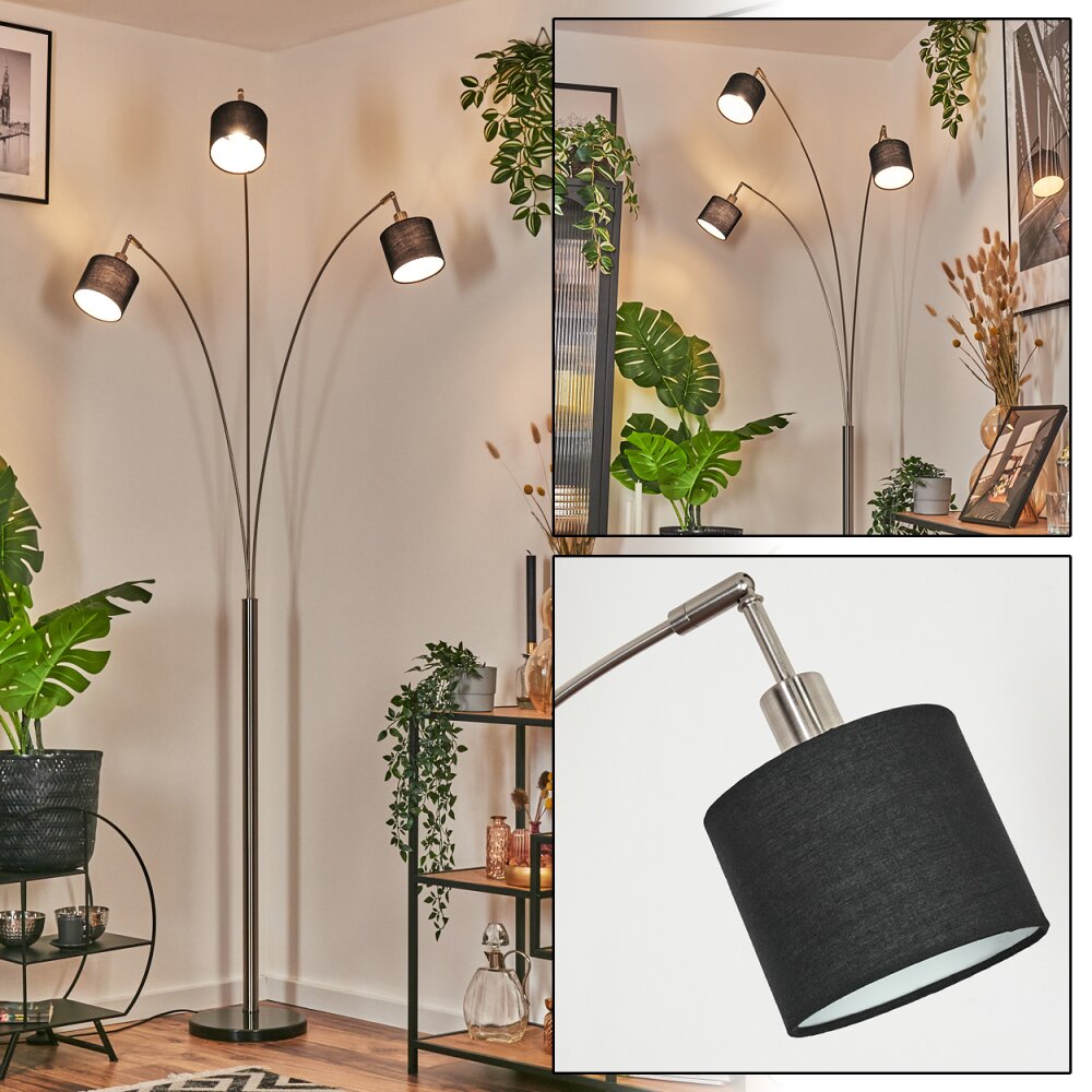Bassagoda Staande lamp Nikkel mat, Zwart, 3-lichts main product photo