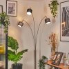Bassagoda Staande lamp Nikkel mat, Zwart, 3-lichts