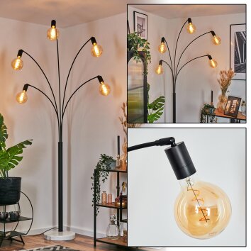 Codecro Staande lamp Zwart, Wit, 5-lichts