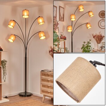 Soungou Staande lamp Chroom, Zwart, 5-lichts Soungou Staande lamp Chroom, Zwart, 5-lichts