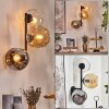 Ripoll Kogellampje, Wandlamp Amber, Duidelijk, Rookkleurig, 3-lichts