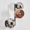 Ripoll Kogellampje, Wandlamp Chroom, Koperkleurig, Rookkleurig, 3-lichts