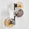 Ripoll Kogellampje, Wandlamp Amber, Rookkleurig, 3-lichts