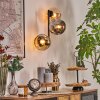Ripoll Kogellampje, Wandlamp Amber, Rookkleurig, 3-lichts