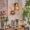 Ripoll Kogellampje, Wandlamp Amber, Rookkleurig, 3-lichts