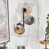 Ripoll Kogellampje, Wandlamp Amber, Rookkleurig, 3-lichts