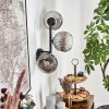 Ripoll Kogellampje, Wandlamp Chroom, Duidelijk, Rookkleurig, 3-lichts
