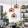 Koyoto Hanglamp, Kogellampje, Cluster hanglamp 30 cm Duidelijk, Koperkleurig, 3-lichts