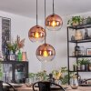 Koyoto Hanglamp, Kogellampje, Cluster hanglamp 30 cm Duidelijk, Koperkleurig, 3-lichts